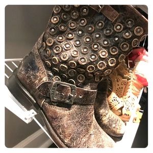 Frye studded Moto boot 5 1/2